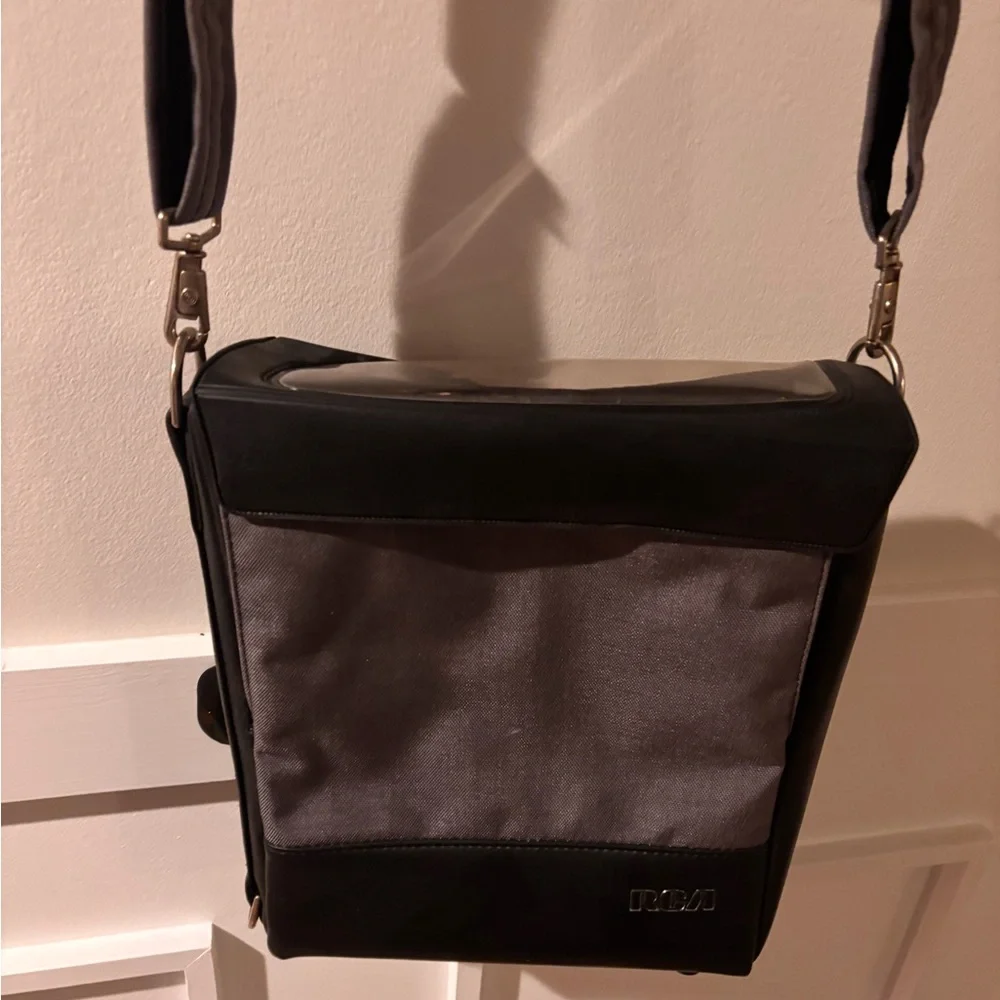 vintage RCA video camera bag with a shoulder strap made in the USA.